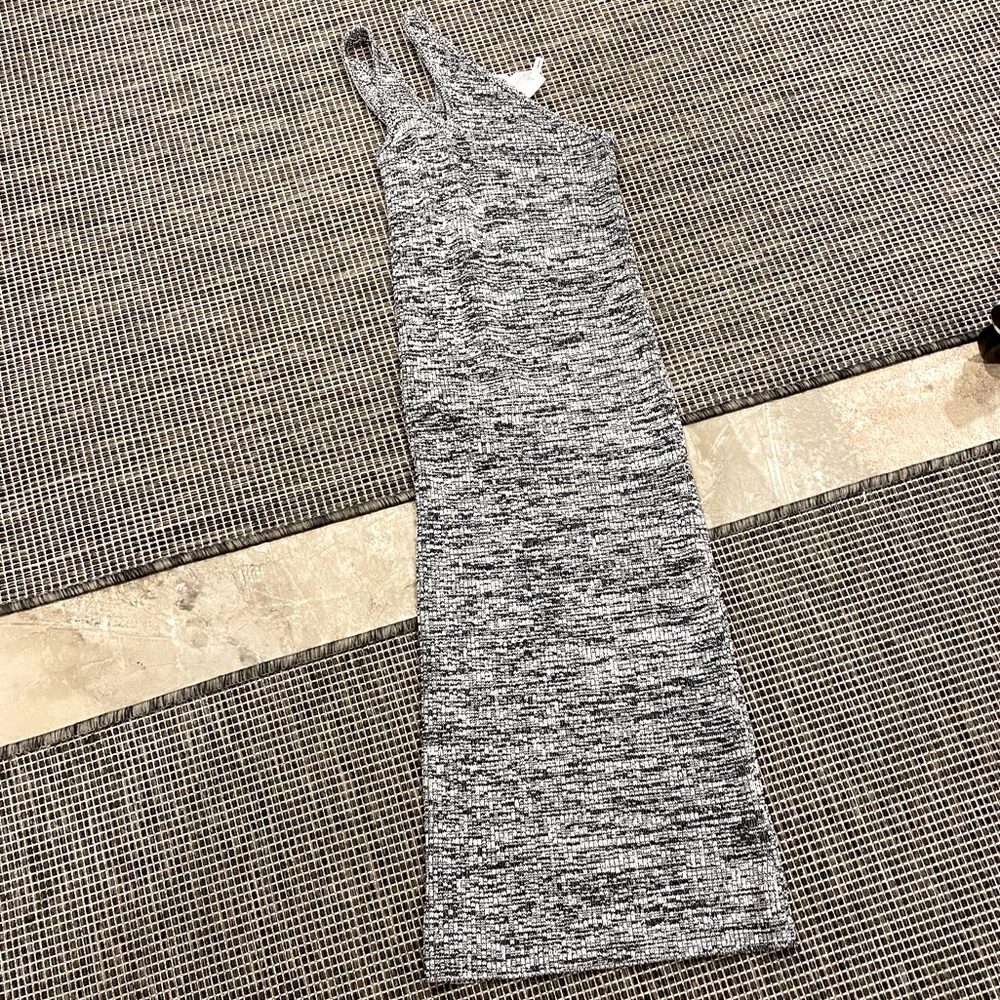 Remain by Birger Christensen, one shoulder bodycon heathered black/gray dress, 8